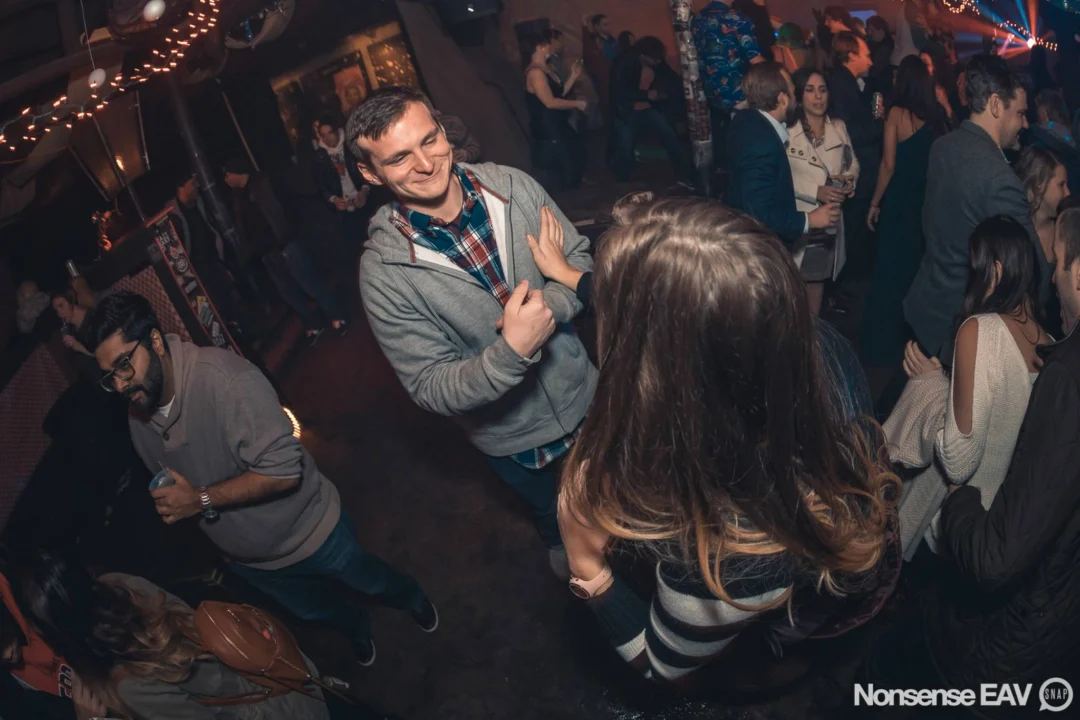 Nonsense Holiday Party 2017! Kimber + Fuller + Santa! It's Altanta's Indie Pop Dance Party! Tag your friends! Photo by Oh Snap/Fabeaux!