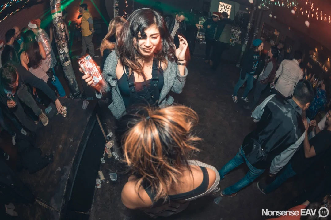 Nonsense Holiday Party 2017! Kimber + Fuller + Santa! It's Altanta's Indie Pop Dance Party! Tag your friends! Photo by Oh Snap/Fabeaux!