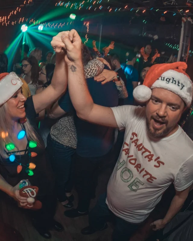 Nonsense Holiday Party 2017! Kimber + Fuller + Santa! It's Altanta's Indie Pop Dance Party! Tag your friends! Photo by Oh Snap/Fabeaux!