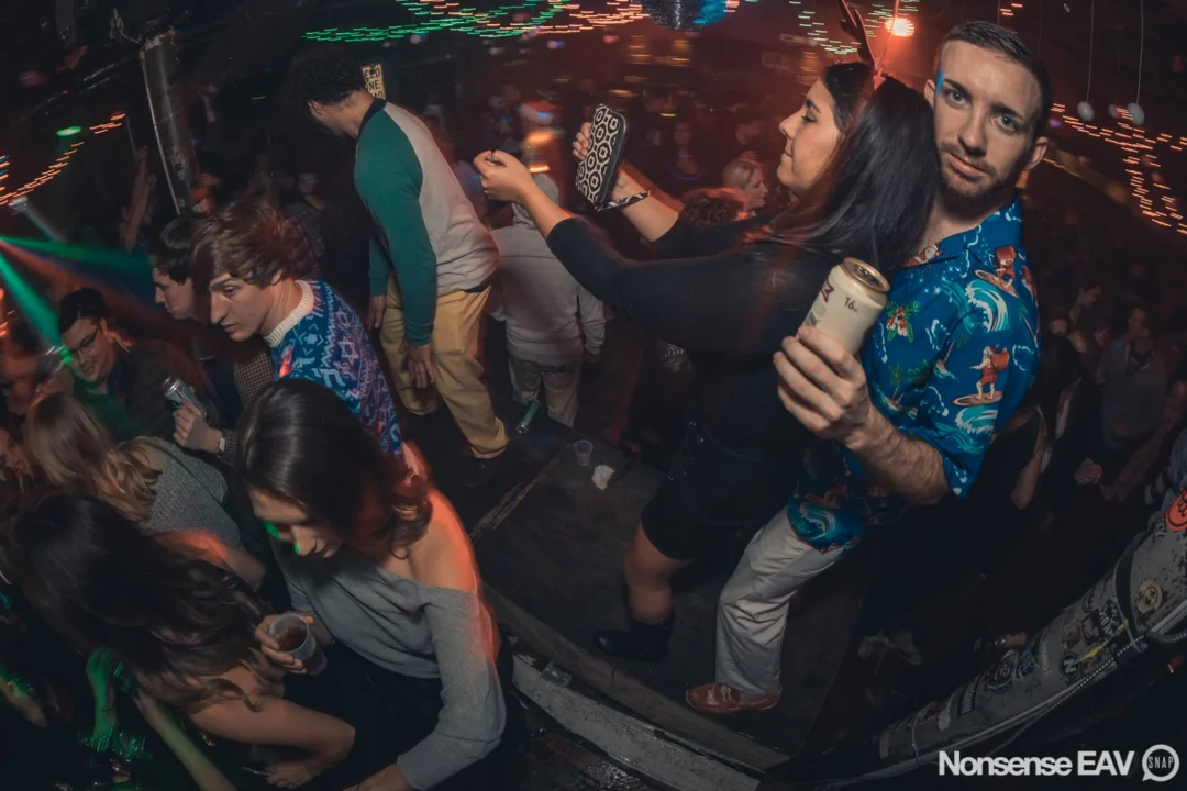 Nonsense Holiday Party 2017! Kimber + Fuller + Santa! It's Altanta's Indie Pop Dance Party! Tag your friends! Photo by Oh Snap/Fabeaux!