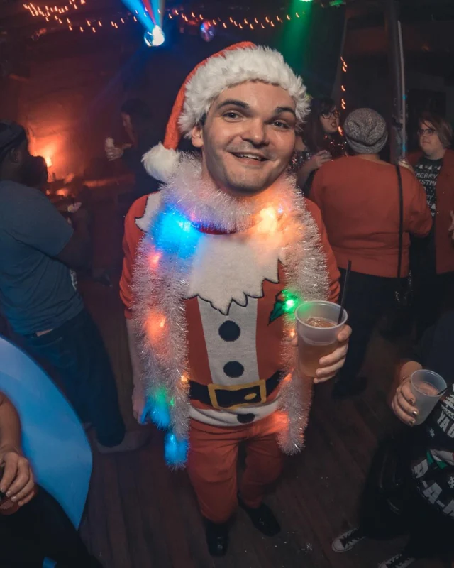 Nonsense Holiday Party 2017! Kimber + Fuller + Santa! It's Altanta's Indie Pop Dance Party! Tag your friends! Photo by Oh Snap/Fabeaux!