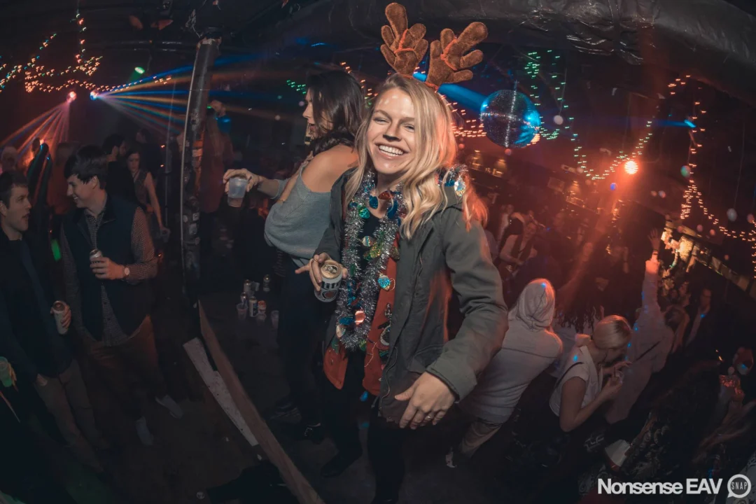 Nonsense Holiday Party 2017! Kimber + Fuller + Santa! It's Altanta's Indie Pop Dance Party! Tag your friends! Photo by Oh Snap/Fabeaux!