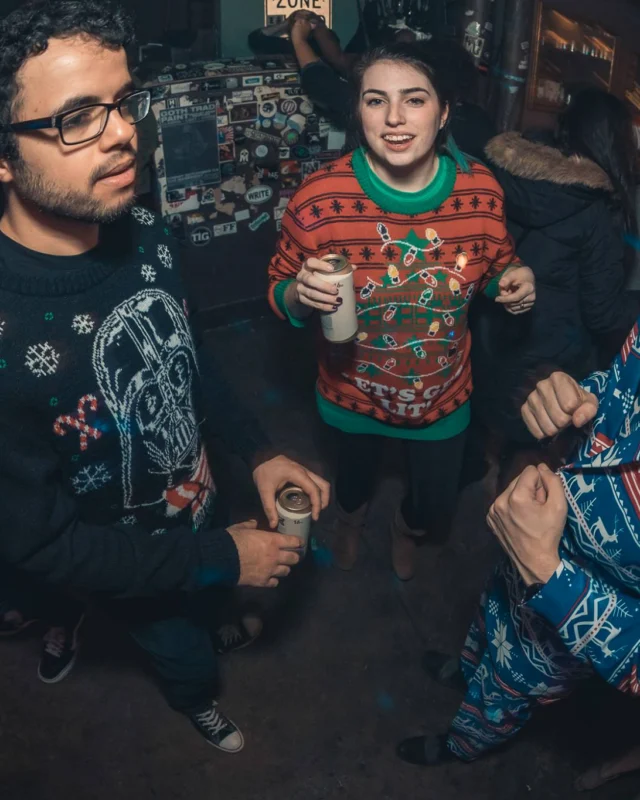 Nonsense Holiday Party 2017! Kimber + Fuller + Santa! It's Altanta's Indie Pop Dance Party! Tag your friends! Photo by Oh Snap/Fabeaux!