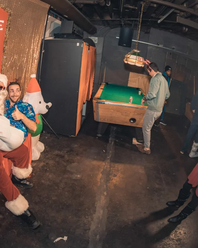 Nonsense Holiday Party 2017! Kimber + Fuller + Santa! It's Altanta's Indie Pop Dance Party! Tag your friends! Photo by Oh Snap/Fabeaux!