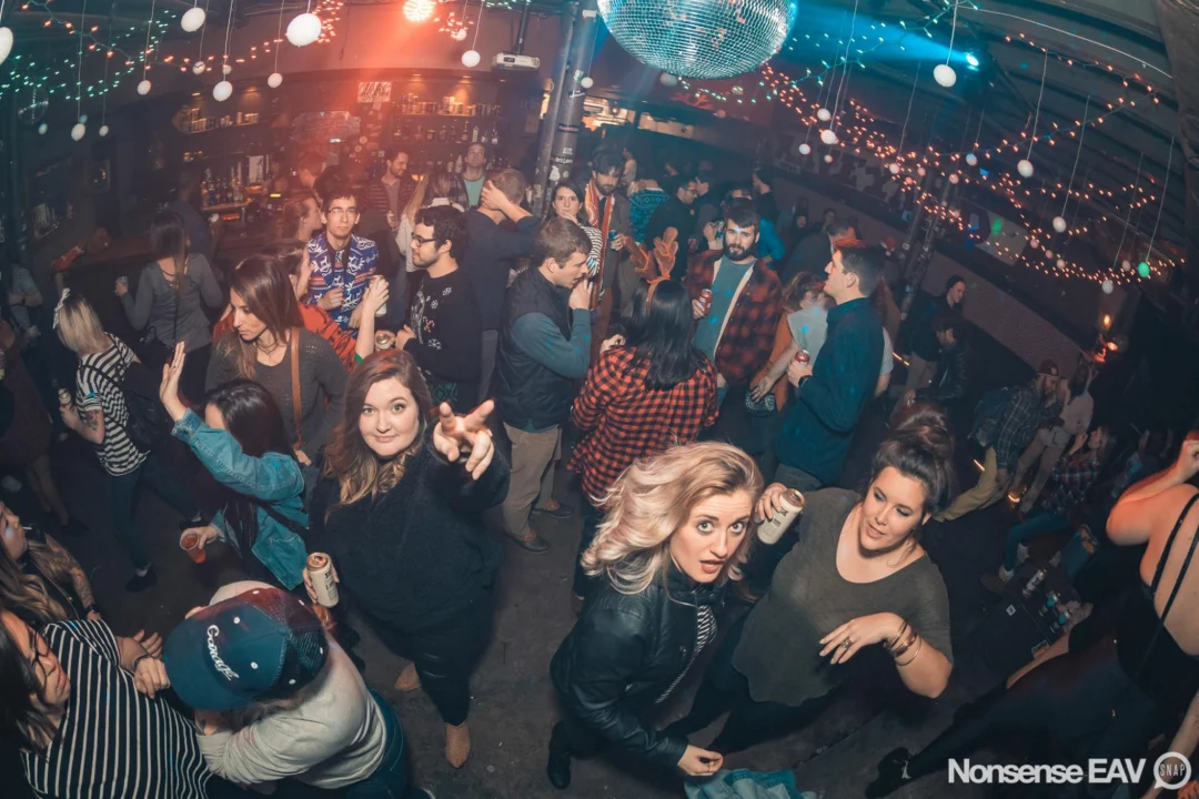 Nonsense Holiday Party 2017! Kimber + Fuller + Santa! It's Altanta's Indie Pop Dance Party! Tag your friends! Photo by Oh Snap/Fabeaux!