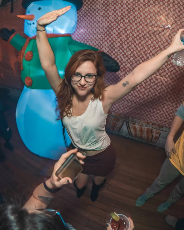 Nonsense Holiday Party 2017! Kimber + Fuller + Santa! It's Altanta's Indie Pop Dance Party! Tag your friends! Photo by Oh Snap/Fabeaux!
