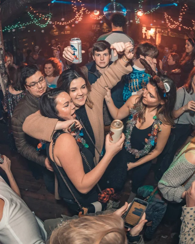 Nonsense Holiday Party 2017! Kimber + Fuller + Santa! It's Altanta's Indie Pop Dance Party! Tag your friends! Photo by Oh Snap/Fabeaux!