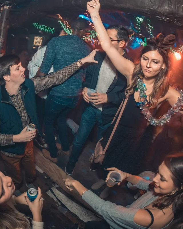 Nonsense Holiday Party 2017! Kimber + Fuller + Santa! It's Altanta's Indie Pop Dance Party! Tag your friends! Photo by Oh Snap/Fabeaux!