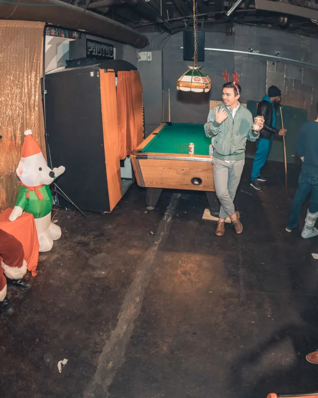 Nonsense Holiday Party 2017! Kimber + Fuller + Santa! It's Altanta's Indie Pop Dance Party! Tag your friends! Photo by Oh Snap/Fabeaux!