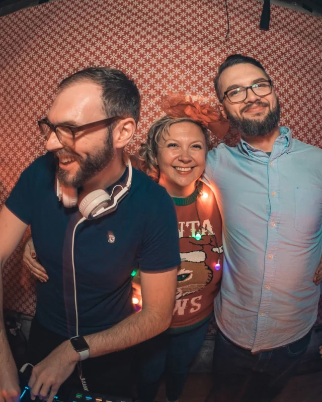 Nonsense Holiday Party 2017! Kimber + Fuller + Santa! It's Altanta's Indie Pop Dance Party! Tag your friends! Photo by Oh Snap/Fabeaux!