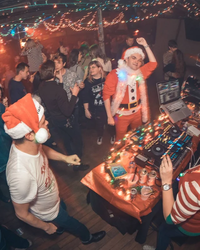 Nonsense Holiday Party 2017! Kimber + Fuller + Santa! It's Altanta's Indie Pop Dance Party! Tag your friends! Photo by Oh Snap/Fabeaux!
