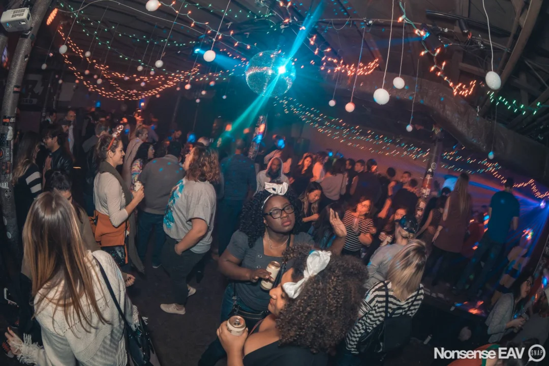 Nonsense Holiday Party 2017! Kimber + Fuller + Santa! It's Altanta's Indie Pop Dance Party! Tag your friends! Photo by Oh Snap/Fabeaux!