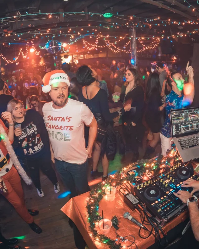 Nonsense Holiday Party 2017! Kimber + Fuller + Santa! It's Altanta's Indie Pop Dance Party! Tag your friends! Photo by Oh Snap/Fabeaux!