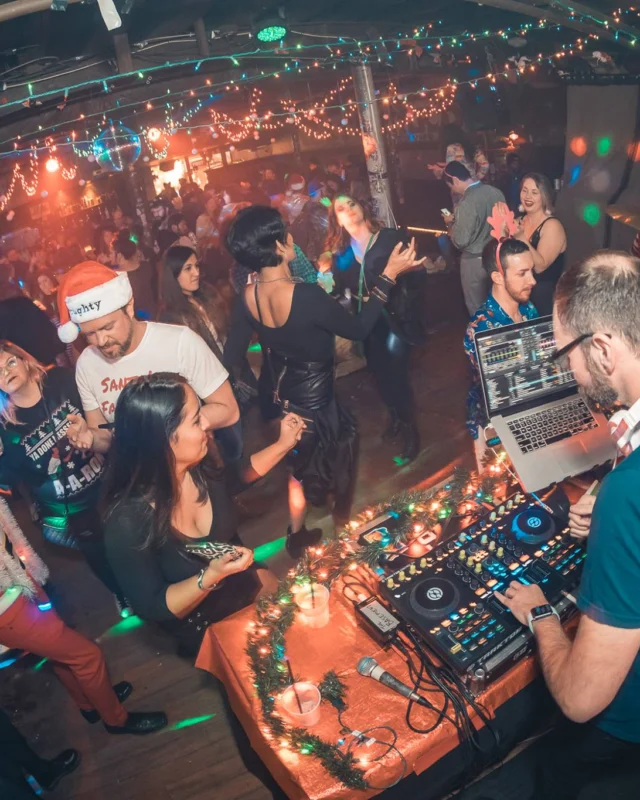 Nonsense Holiday Party 2017! Kimber + Fuller + Santa! It's Altanta's Indie Pop Dance Party! Tag your friends! Photo by Oh Snap/Fabeaux!