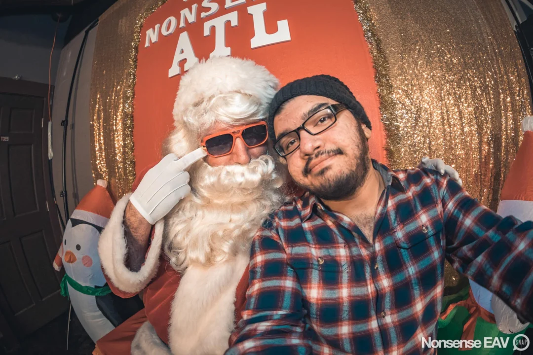 Nonsense Holiday Party 2017! Kimber + Fuller + Santa! It's Altanta's Indie Pop Dance Party! Tag your friends! Photo by Oh Snap/Fabeaux!