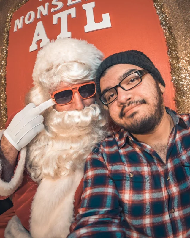 Nonsense Holiday Party 2017! Kimber + Fuller + Santa! It's Altanta's Indie Pop Dance Party! Tag your friends! Photo by Oh Snap/Fabeaux!