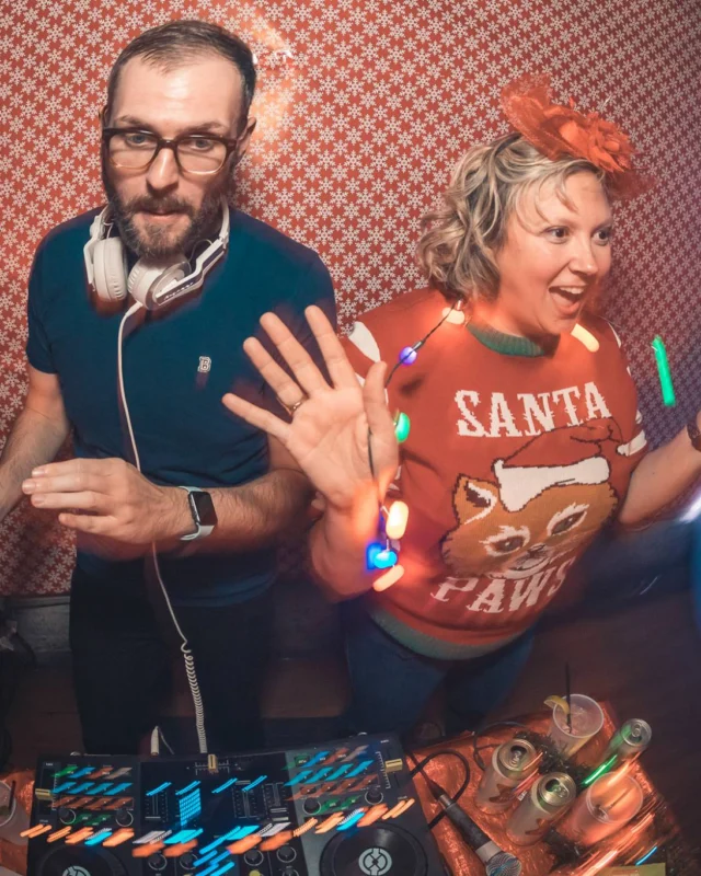 Nonsense Holiday Party 2017! Kimber + Fuller + Santa! It's Altanta's Indie Pop Dance Party! Tag your friends! Photo by Oh Snap/Fabeaux!