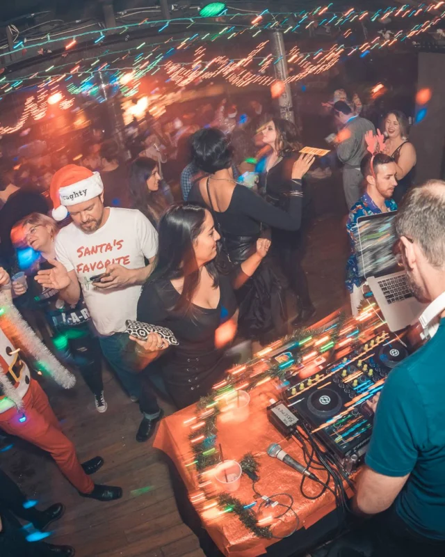 Nonsense Holiday Party 2017! Kimber + Fuller + Santa! It's Altanta's Indie Pop Dance Party! Tag your friends! Photo by Oh Snap/Fabeaux!