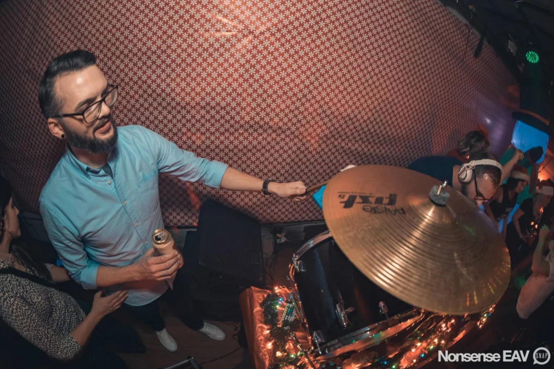 Nonsense Holiday Party 2017! Kimber + Fuller + Santa! It's Altanta's Indie Pop Dance Party! Tag your friends! Photo by Oh Snap/Fabeaux!