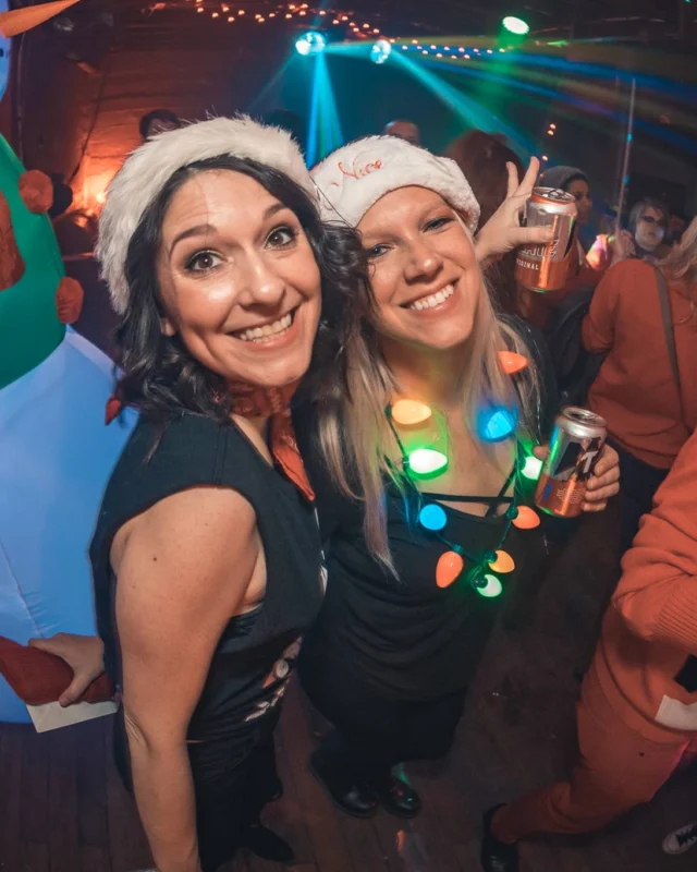 Nonsense Holiday Party 2017! Kimber + Fuller + Santa! It's Altanta's Indie Pop Dance Party! Tag your friends! Photo by Oh Snap/Fabeaux!
