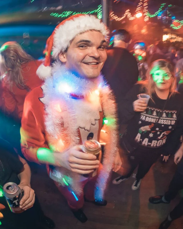 Nonsense Holiday Party 2017! Kimber + Fuller + Santa! It's Altanta's Indie Pop Dance Party! Tag your friends! Photo by Oh Snap/Fabeaux!