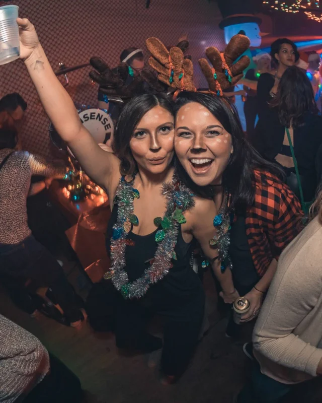 Nonsense Holiday Party 2017! Kimber + Fuller + Santa! It's Altanta's Indie Pop Dance Party! Tag your friends! Photo by Oh Snap/Fabeaux!