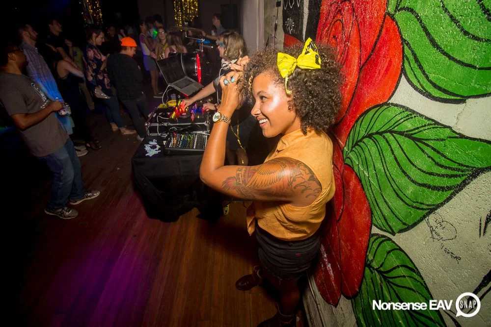 Nonsense EAV Indie Pop Dance Party - July 2017 at The Basement in EAV! Kimber is the DJ! We get ridiculous! Photo by Oh Snap!
