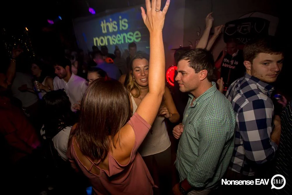 Nonsense EAV Indie Pop Dance Party - July 2017 at The Basement in EAV! Kimber is the DJ! We get ridiculous! Photo by Oh Snap!