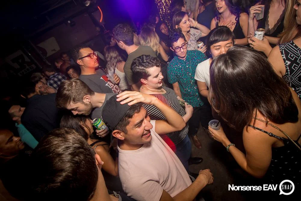 Nonsense EAV Indie Pop Dance Party - July 2017 at The Basement in EAV! Kimber is the DJ! We get ridiculous! Photo by Oh Snap!