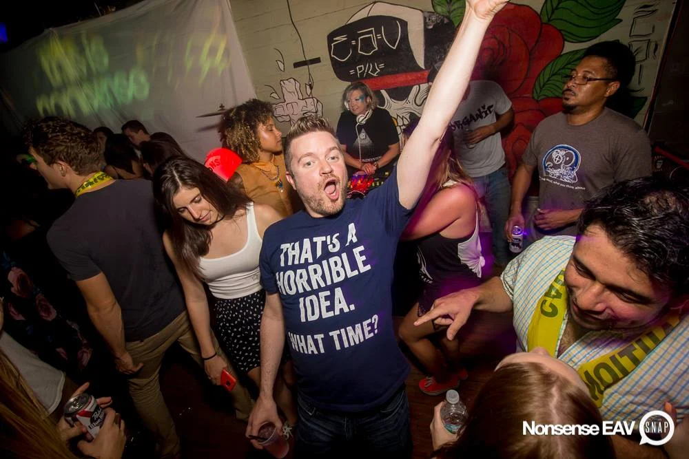 Nonsense EAV Indie Pop Dance Party - July 2017 at The Basement in EAV! Kimber is the DJ! We get ridiculous! Photo by Oh Snap!