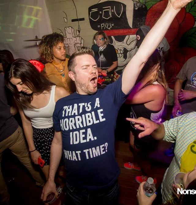 Nonsense EAV Indie Pop Dance Party - July 2017 at The Basement in EAV! Kimber is the DJ! We get ridiculous! Photo by Oh Snap!
