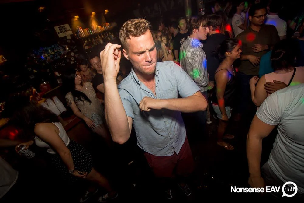 Nonsense EAV Indie Pop Dance Party - July 2017 at The Basement in EAV! Kimber is the DJ! We get ridiculous! Photo by Oh Snap!