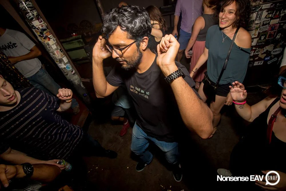 Nonsense EAV Indie Pop Dance Party - July 2017 at The Basement in EAV! Kimber is the DJ! We get ridiculous! Photo by Oh Snap!