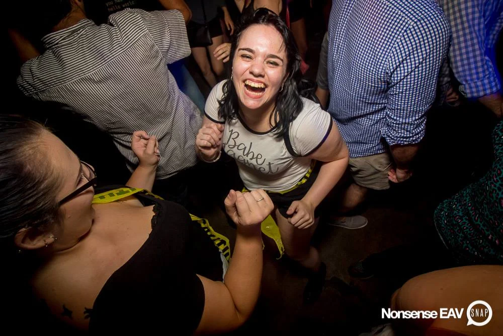 Nonsense EAV Indie Pop Dance Party - July 2017 at The Basement in EAV! Kimber is the DJ! We get ridiculous! Photo by Oh Snap!