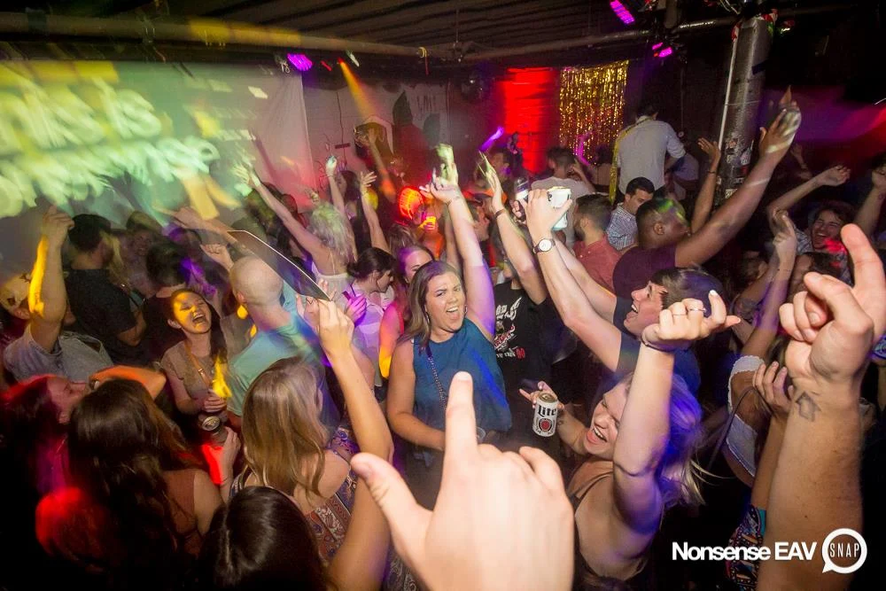 Nonsense EAV Indie Pop Dance Party - July 2017 at The Basement in EAV! Kimber is the DJ! We get ridiculous! Photo by Oh Snap!