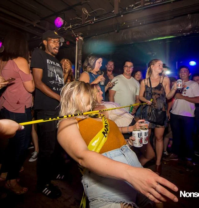 Nonsense EAV Indie Pop Dance Party - July 2017 at The Basement in EAV! Kimber is the DJ! We get ridiculous! Photo by Oh Snap!