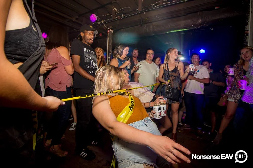 Nonsense EAV Indie Pop Dance Party - July 2017 at The Basement in EAV! Kimber is the DJ! We get ridiculous! Photo by Oh Snap!