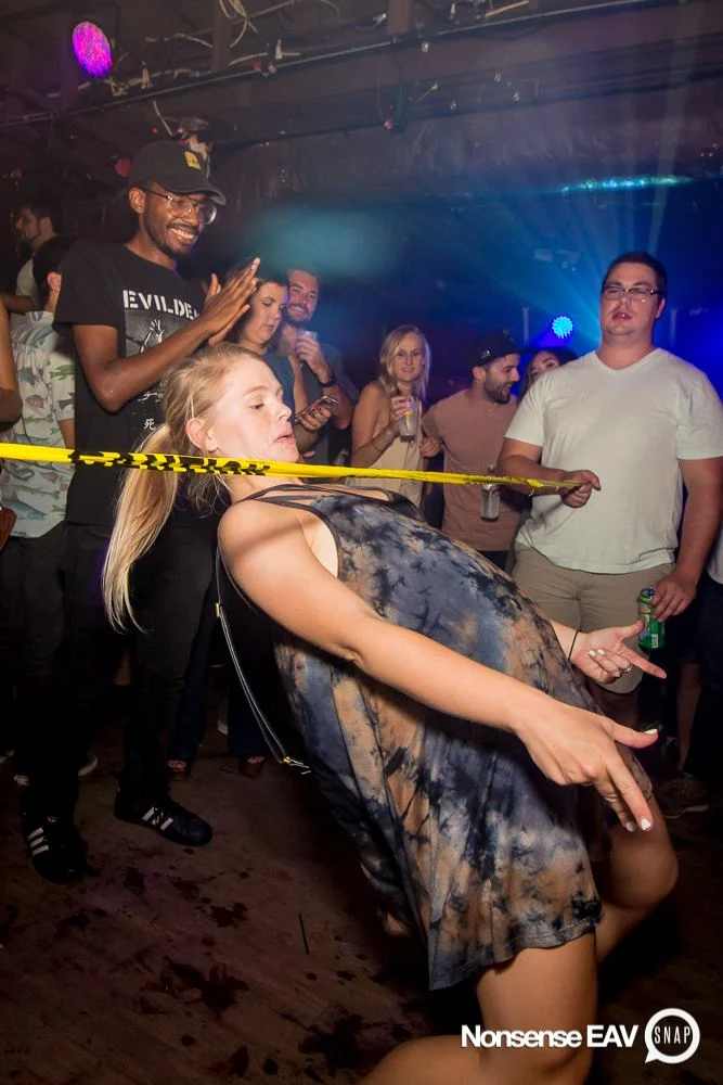 Nonsense EAV Indie Pop Dance Party - July 2017 at The Basement in EAV! Kimber is the DJ! We get ridiculous! Photo by Oh Snap!