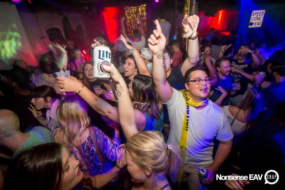 Nonsense EAV Indie Pop Dance Party - July 2017 at The Basement in EAV! Kimber is the DJ! We get ridiculous! Photo by Oh Snap!