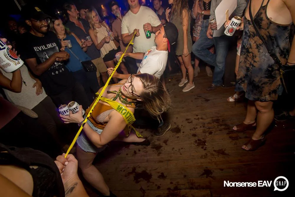 Nonsense EAV Indie Pop Dance Party - July 2017 at The Basement in EAV! Kimber is the DJ! We get ridiculous! Photo by Oh Snap!