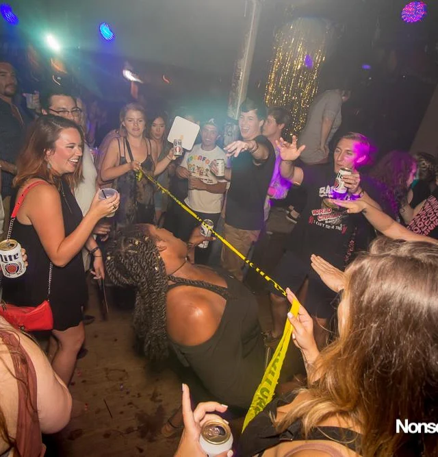 Nonsense EAV Indie Pop Dance Party - July 2017 at The Basement in EAV! Kimber is the DJ! We get ridiculous! Photo by Oh Snap!