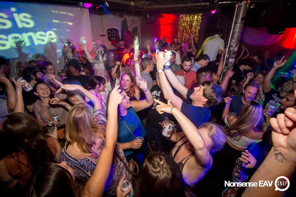 Nonsense EAV Indie Pop Dance Party - July 2017 at The Basement in EAV! Kimber is the DJ! We get ridiculous! Photo by Oh Snap!