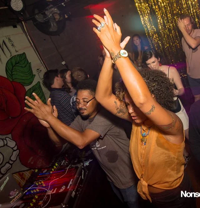 Nonsense EAV Indie Pop Dance Party - July 2017 at The Basement in EAV! Kimber is the DJ! We get ridiculous! Photo by Oh Snap!