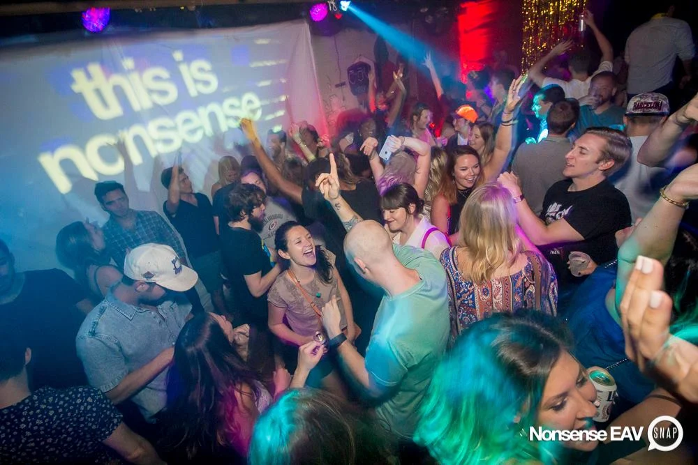 Nonsense EAV Indie Pop Dance Party - July 2017 at The Basement in EAV! Kimber is the DJ! We get ridiculous! Photo by Oh Snap!