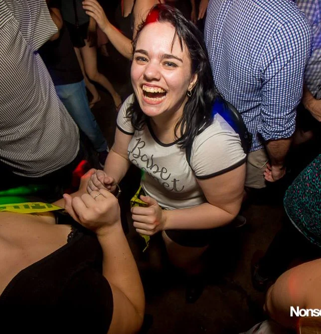 Nonsense EAV Indie Pop Dance Party - July 2017 at The Basement in EAV! Kimber is the DJ! We get ridiculous! Photo by Oh Snap!