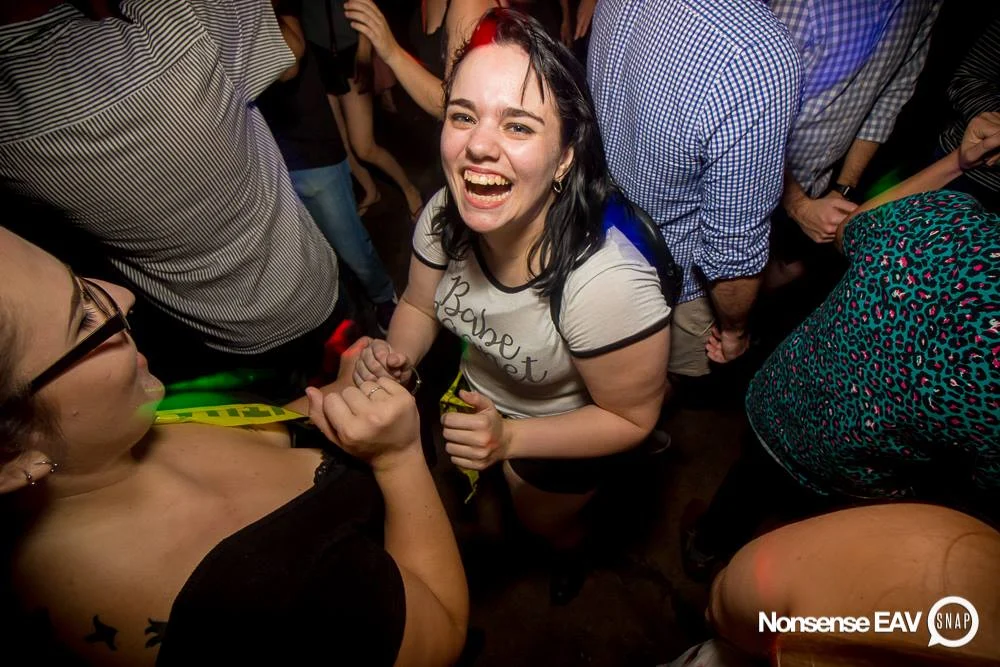 Nonsense EAV Indie Pop Dance Party - July 2017 at The Basement in EAV! Kimber is the DJ! We get ridiculous! Photo by Oh Snap!