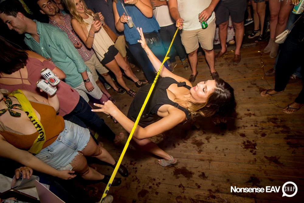 Nonsense EAV Indie Pop Dance Party - July 2017 at The Basement in EAV! Kimber is the DJ! We get ridiculous! Photo by Oh Snap!