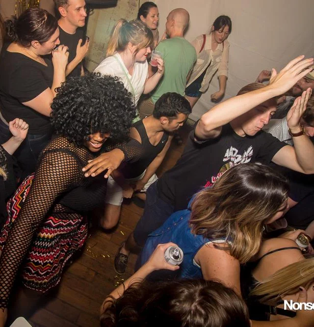Nonsense EAV Indie Pop Dance Party - July 2017 at The Basement in EAV! Kimber is the DJ! We get ridiculous! Photo by Oh Snap!