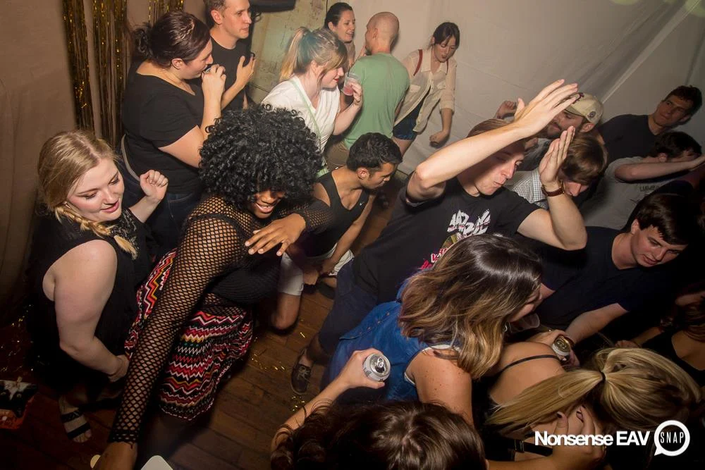 Nonsense EAV Indie Pop Dance Party - July 2017 at The Basement in EAV! Kimber is the DJ! We get ridiculous! Photo by Oh Snap!