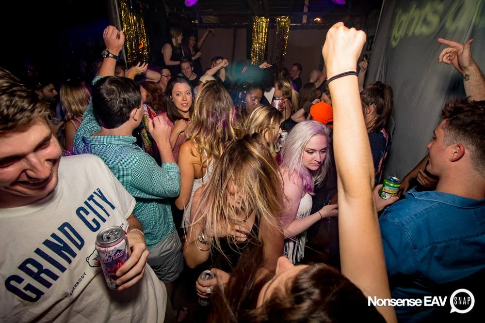 Nonsense EAV Indie Pop Dance Party - July 2017 at The Basement in EAV! Kimber is the DJ! We get ridiculous! Photo by Oh Snap!